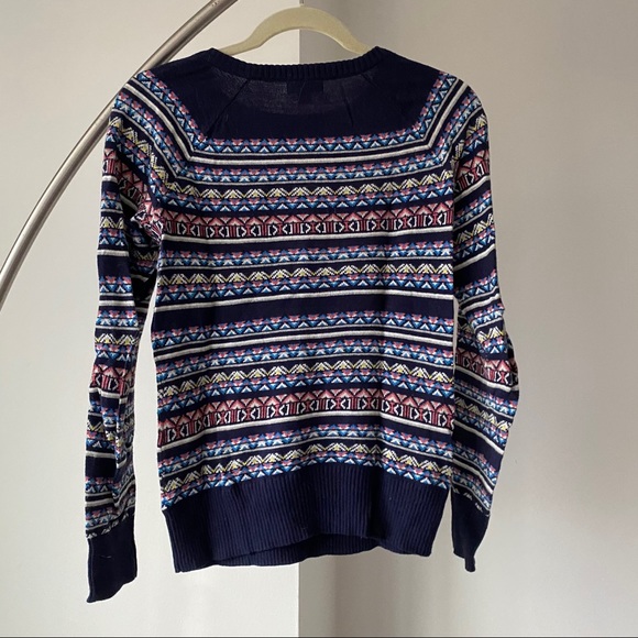 Navy colorful patterned sweater - Picture 2 of 4